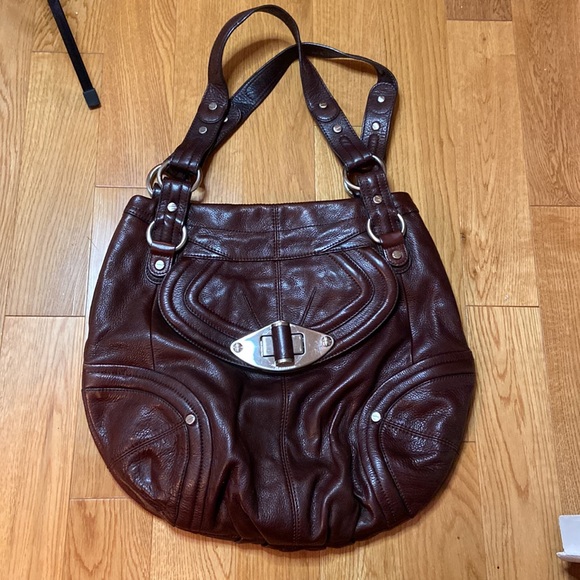 B MAKOWSKY Brown Genuine Leather Hand Bag Shoulder Satchel Bag Purse - Picture 2 of 10